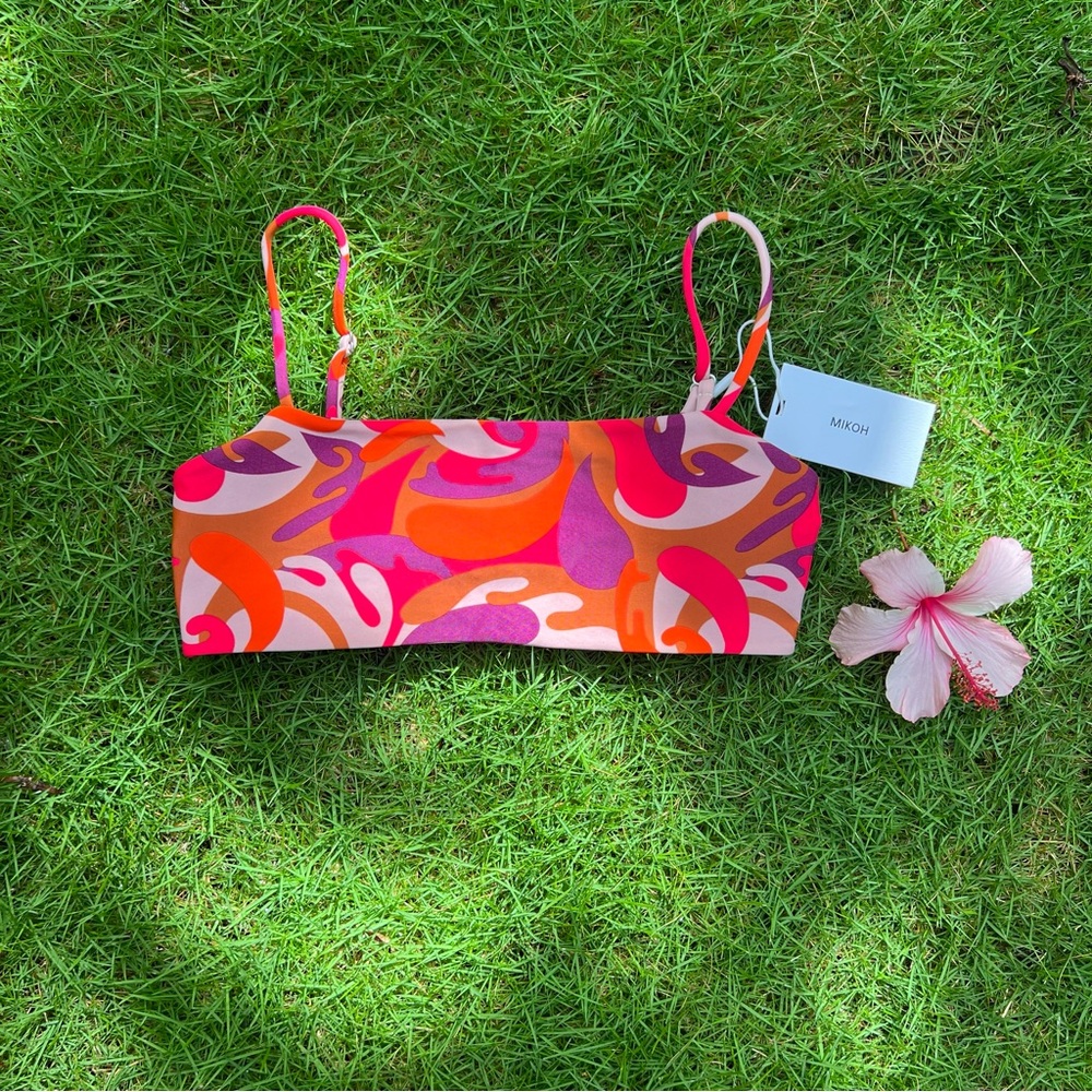 MIKOH Bikini Top in Hula Hila size Small